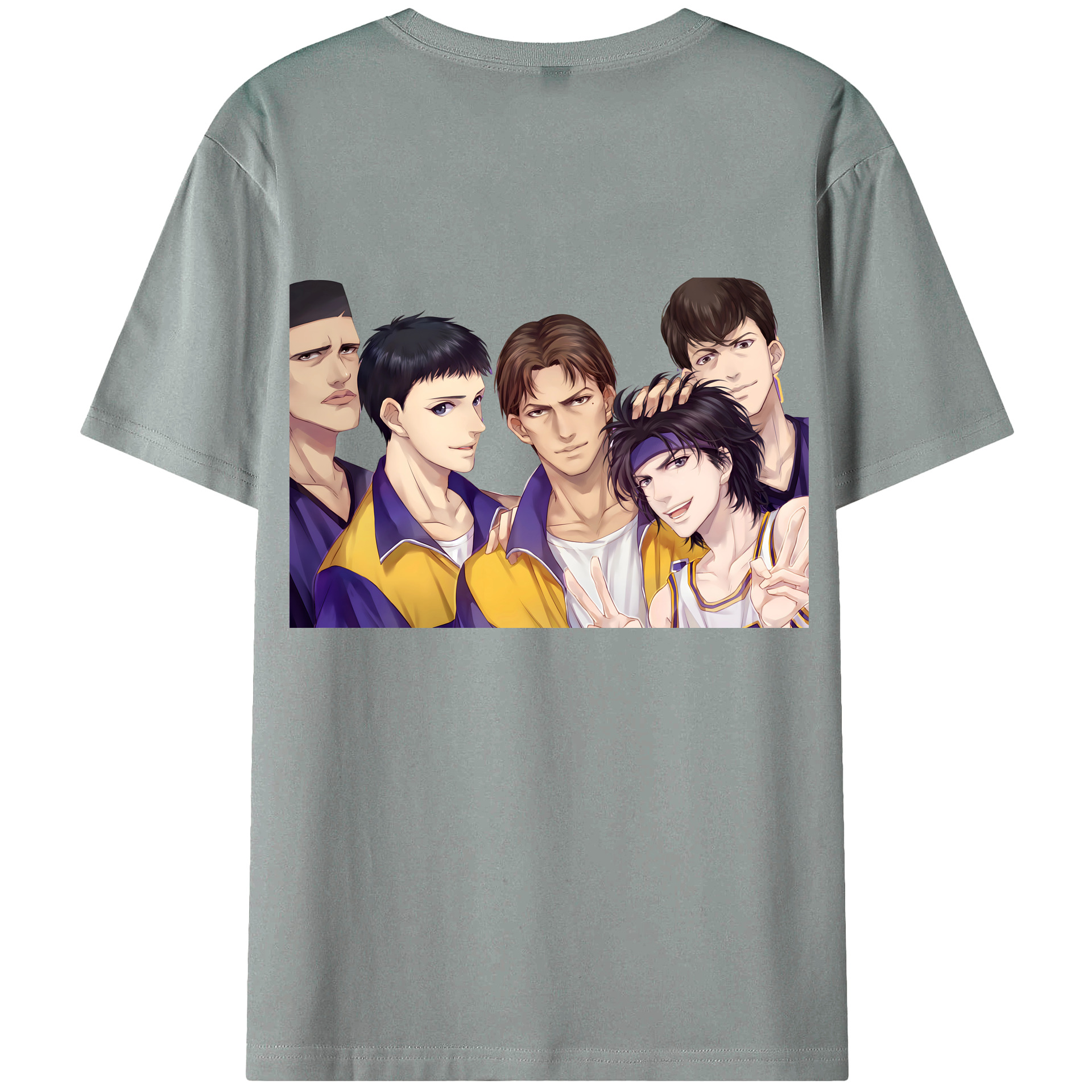 （画像用） SLAM DUNK／スラムダンク 綿100％ メンズ半袖Tシャツ（バックプリント） 通気性